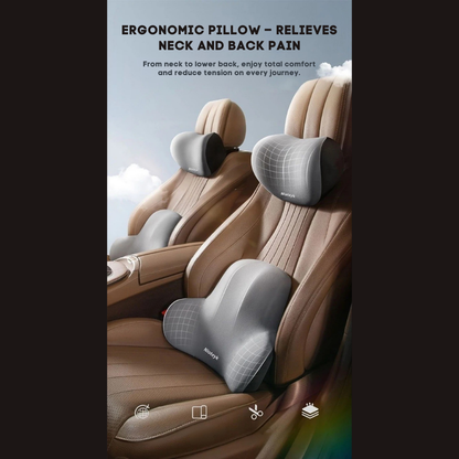 Conjunto de Almofadas Ergonómicas para Carro em Espuma Memory – Alívio Pescoço e Costas | ErgoComfort™