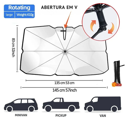 Pára-Sol Dobrável para Carro – Proteção UV e Calor | SunShield™
